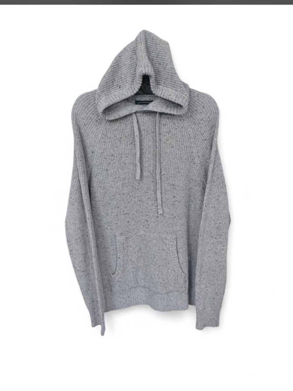 American Eagle Outfitters Gray Knit Hooded Pullover Sweater